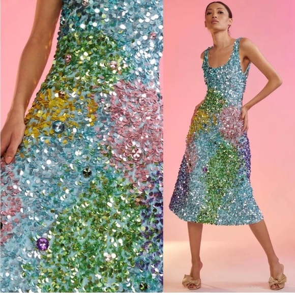 New Cynthia Rowley Prism Sequin Dress - Picture 1 of 11